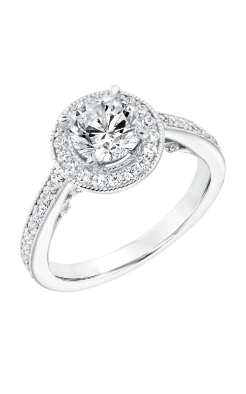 White gold vintage inspired mounting halo ring.