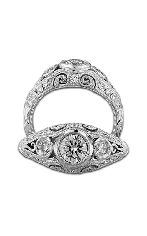 Elegant vintage-style ring with bezel mount setting.