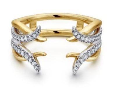 a mixed metal diamond ring enhancer from Gabriel & Co.