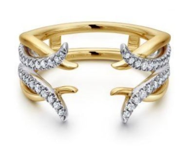 a mixed metal diamond ring enhancer from Gabriel & Co.