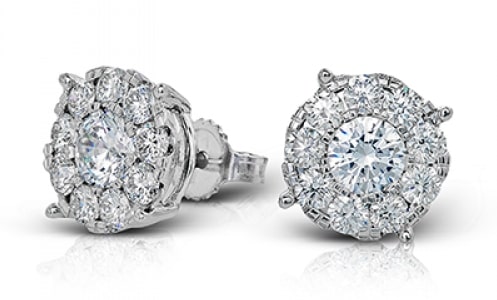 A pair of diamond stud earrings from Simon G.’s SG collection