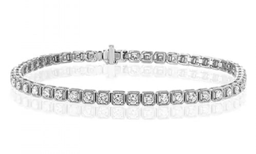 A Simon G. SG tennis bracelet with round cut diamonds