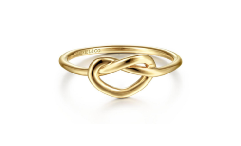 A sleek and distinctive Gabriel & Co. fashion ring, available at Bob Richards Jewelers.