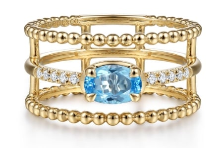 a blue topaz fashion ring from Gabriel & Co.