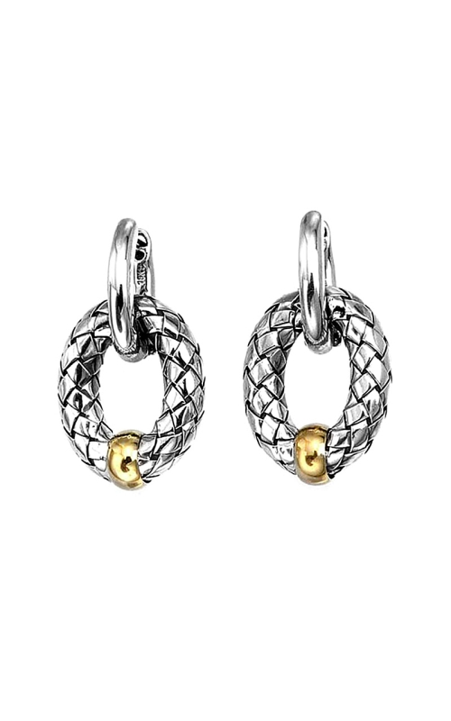 18K Yellow Gold and Sterling Silver (925) Drop Earring 001-645-00017