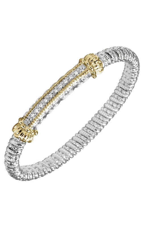 14K Yellow Gold and Sterling Silver (925) Bangle and Diamond Bracelet 001-855-00433