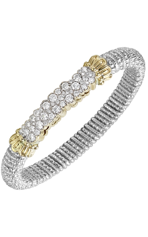 14K Yellow Gold and Sterling Silver (925) Bangle and Diamond Bracelet 001-855-00410