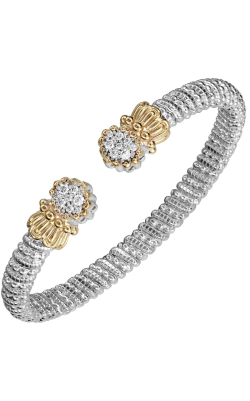 14K Yellow Gold and Sterling Silver (925) Bangle and Diamond Bracelet 001-855-00415