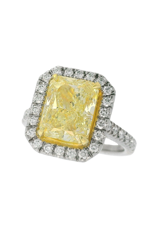 18K White Gold and 18K Yellow Gold Halo Ring 001-130-00454