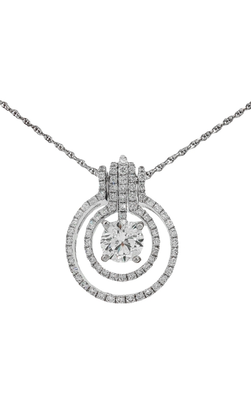18K White Gold Halo Necklace 001-165-00899