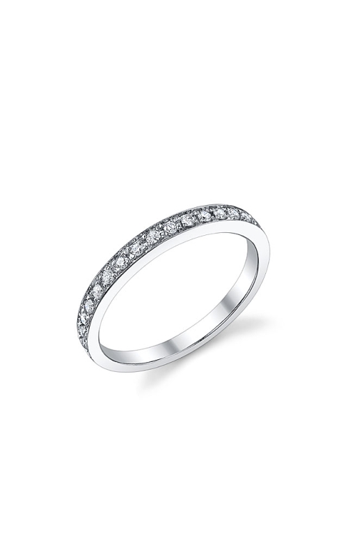 14K White Gold Prong Wedding Band 001-110-00012
