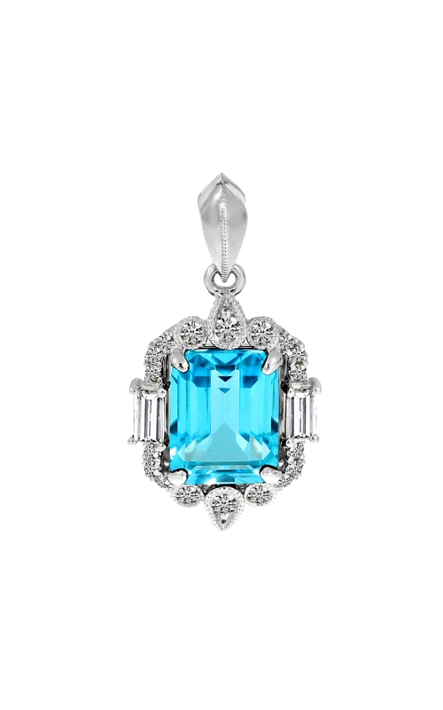 14K White Gold Gemstone and Pendant Necklace 001-230-00568