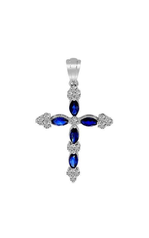 14K White Gold Cross Necklace 001-230-00569