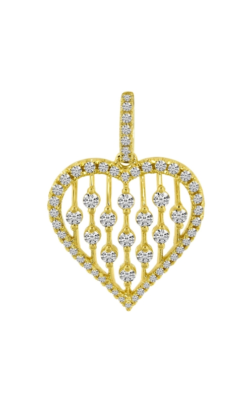 14K Yellow Gold Diamond, Heart and Pendant Necklace 001-160-00686