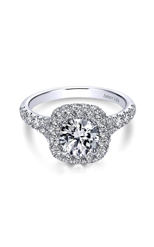 18K White Gold Halo Engagement Ring 001-100-00076