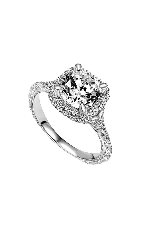 18K White Gold Halo Engagement Ring 001-100-00023