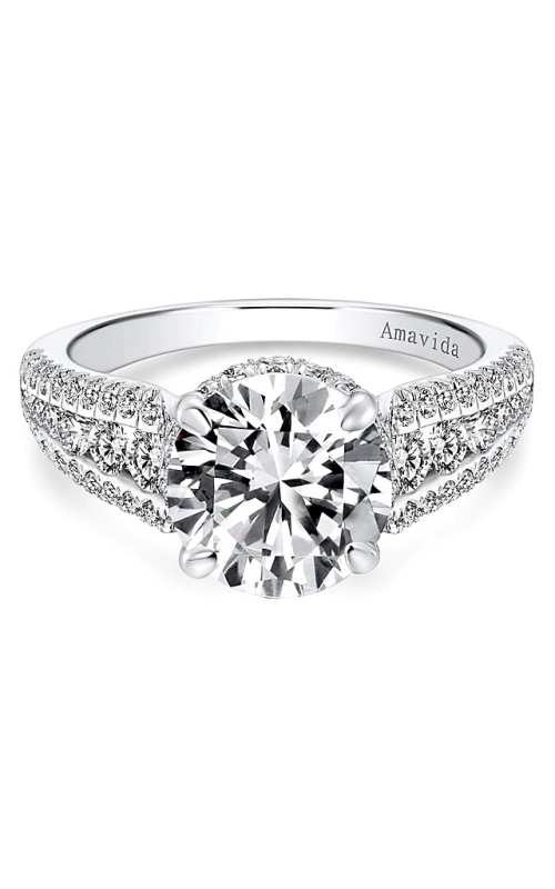 18K White Gold Halo Engagement Ring 001-100-00033