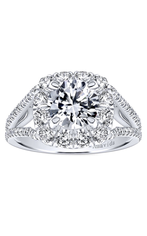 18K White Gold Halo Engagement Ring 001-100-00028