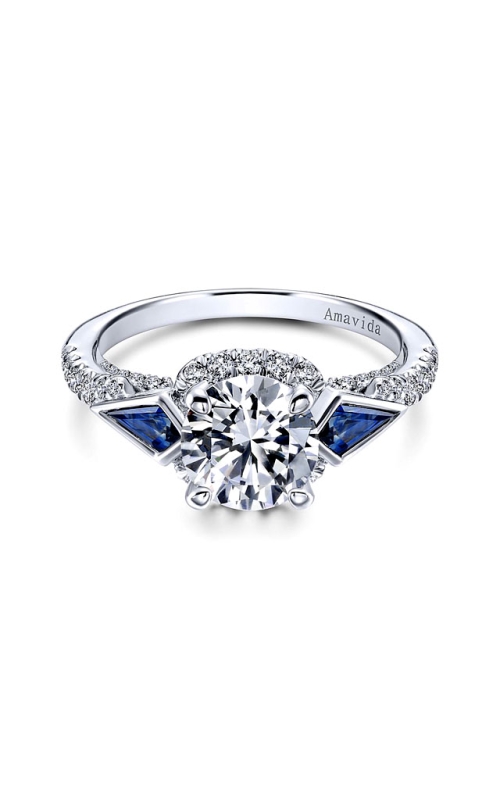 18K White Gold Halo Engagement Ring 001-100-00032