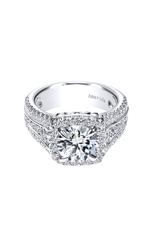 18K White Gold Halo Engagement Ring 001-100-00024
