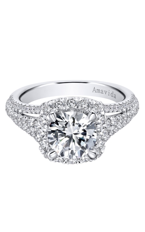 18K White Gold Halo Engagement Ring 001-100-00018