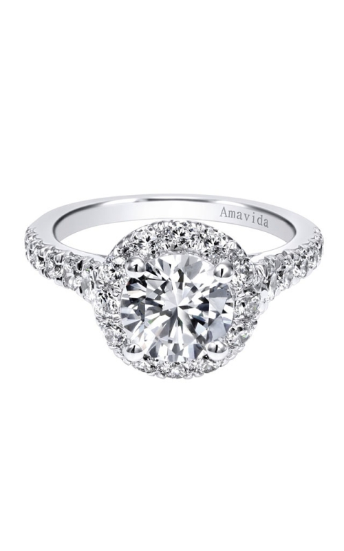 18K White Gold Halo Engagement Ring 001-100-00021