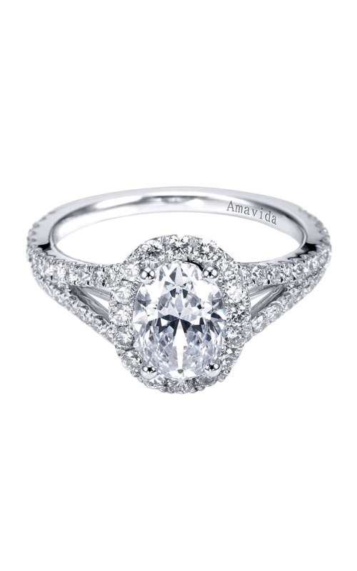 18K White Gold Halo Engagement Ring 001-100-00022