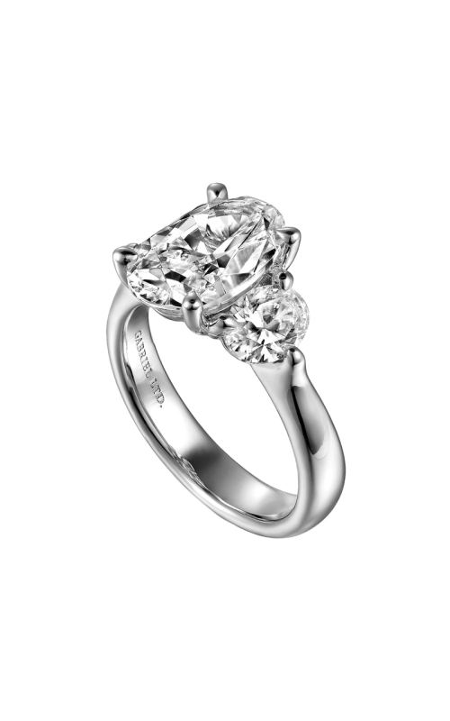 18K White Gold Three Stone Engagement Ring 001-140-00806