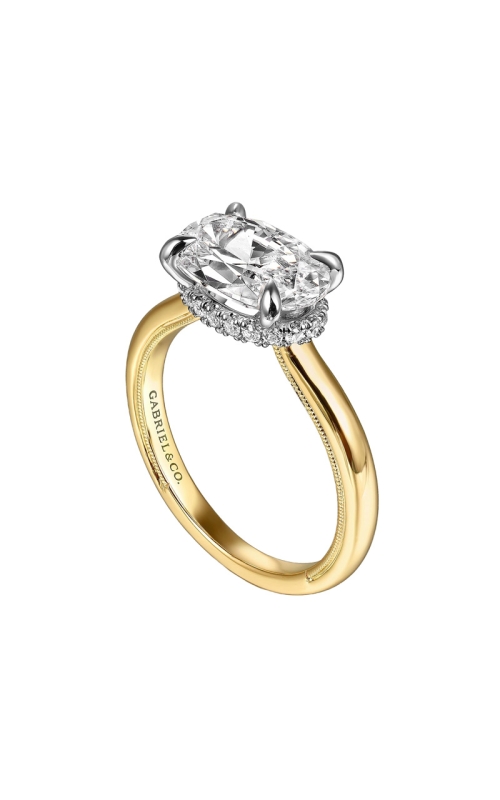 14K Yellow Gold and 14K White Gold Solitaire Engagement Ring 001-140-00807