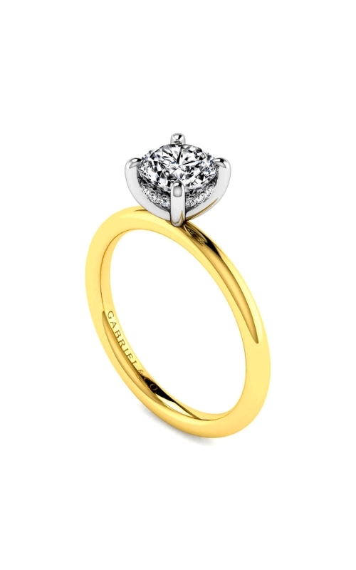 14K Yellow Gold and 14K White Gold Solitaire Engagement Ring 001-140-00803