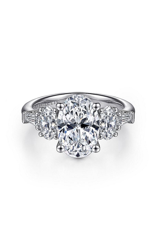 18K White Gold Three Stone Engagement Ring 001-140-00780