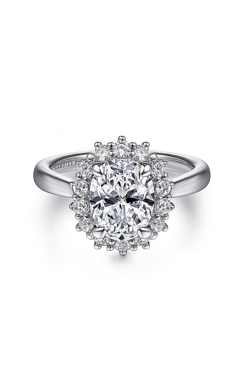 14K White Gold Halo Engagement Ring 001-140-00766