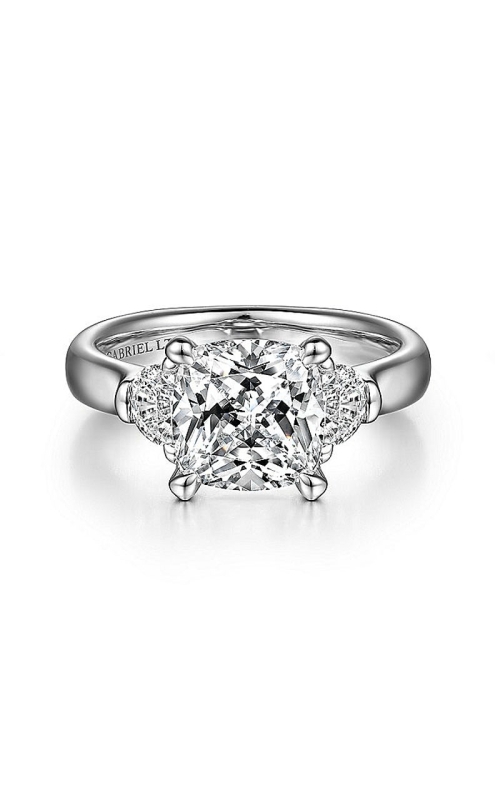 18K White Gold Three Stone Engagement Ring 001-140-00771