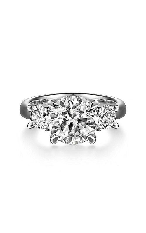 18K White Gold Three Stone Engagement Ring 001-140-00763