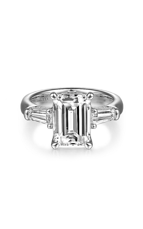 18K White Gold Three Stone Engagement Ring 001-140-00764