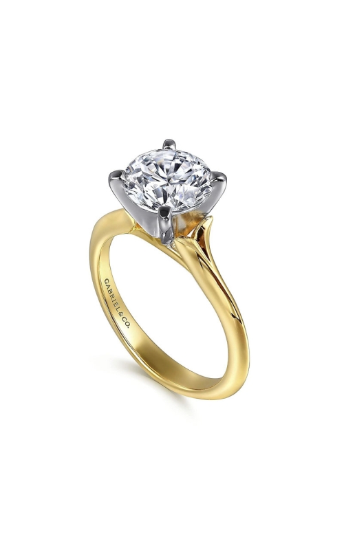 14K Yellow Gold and 14K White Gold Solitaire Engagement Ring 001-420-00203