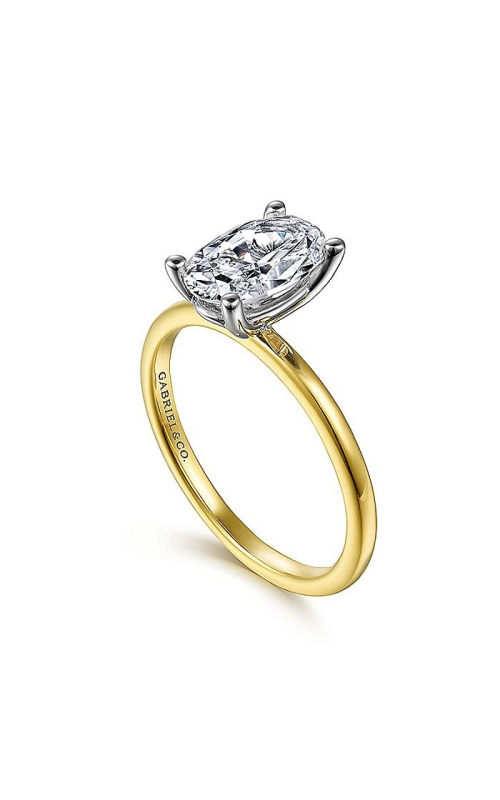 18K Yellow Gold and 18K White Gold Solitaire Engagement Ring 001-420-00199