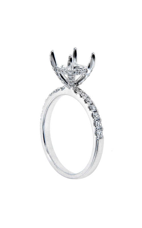 14K White Gold Sidestone Engagement Ring 001-140-00796