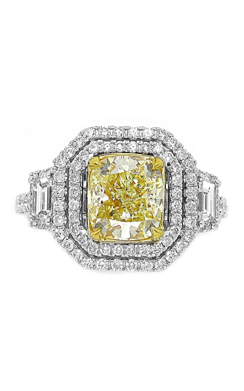 18K White Gold and 18K Yellow Gold Halo Ring 001-130-00431