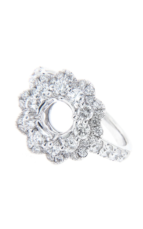 14K White Gold Halo Engagement Ring 001-140-00128