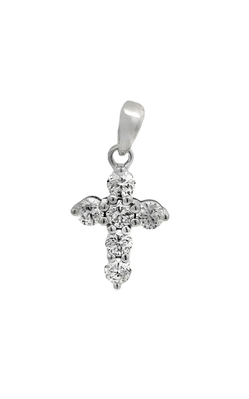 14K White Gold Cross Necklace 001-160-00683