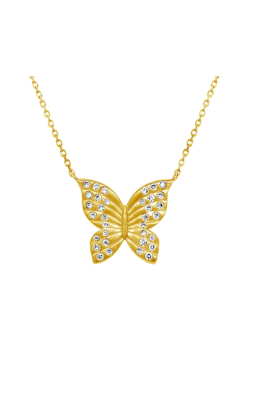 14K Yellow Gold Diamond and Pendant Necklace 001-165-00816