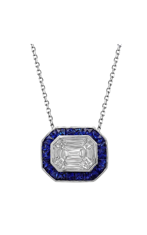 14K White Gold Diamond and Pendant Necklace 001-235-00326