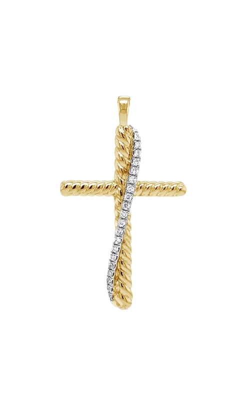 14K Yellow Gold and 14K White Gold Cross Necklace 001-160-00696