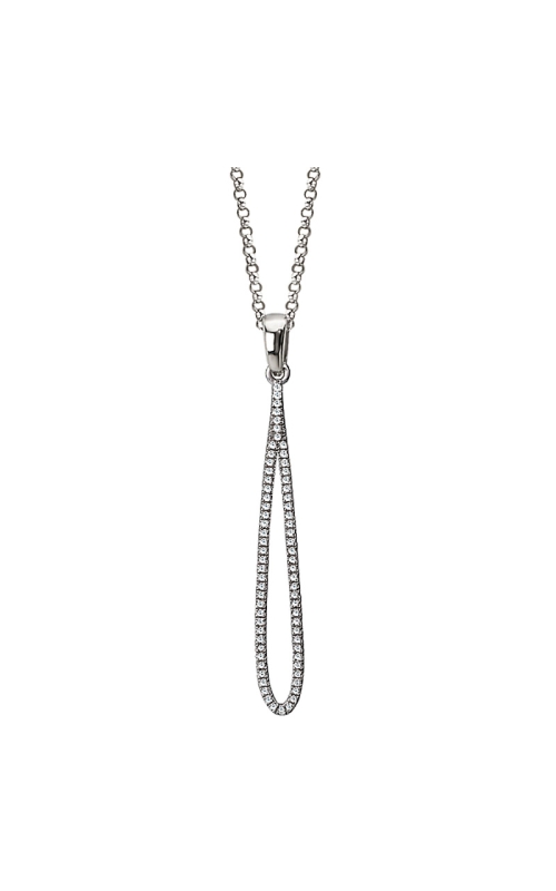 14K White Gold Diamond and Pendant Necklace 001-160-00668