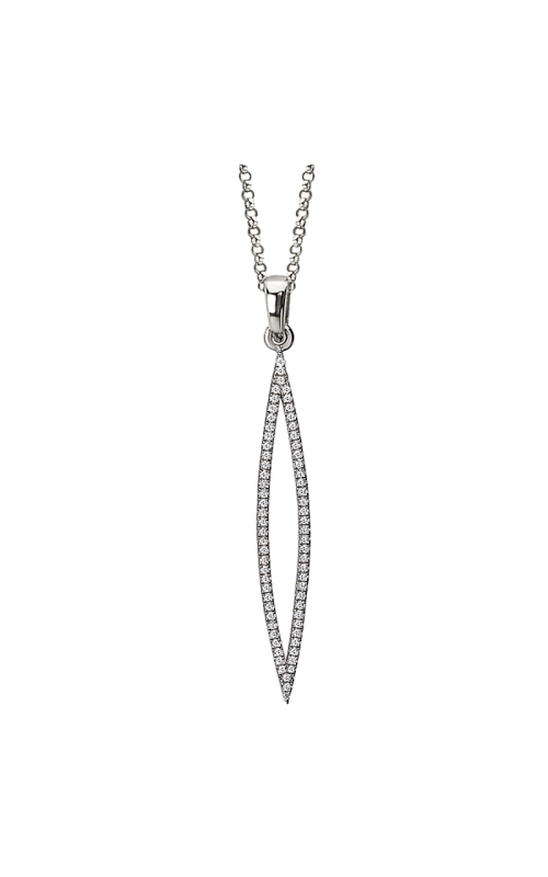 14K White Gold Diamond and Pendant Necklace 001-160-00633