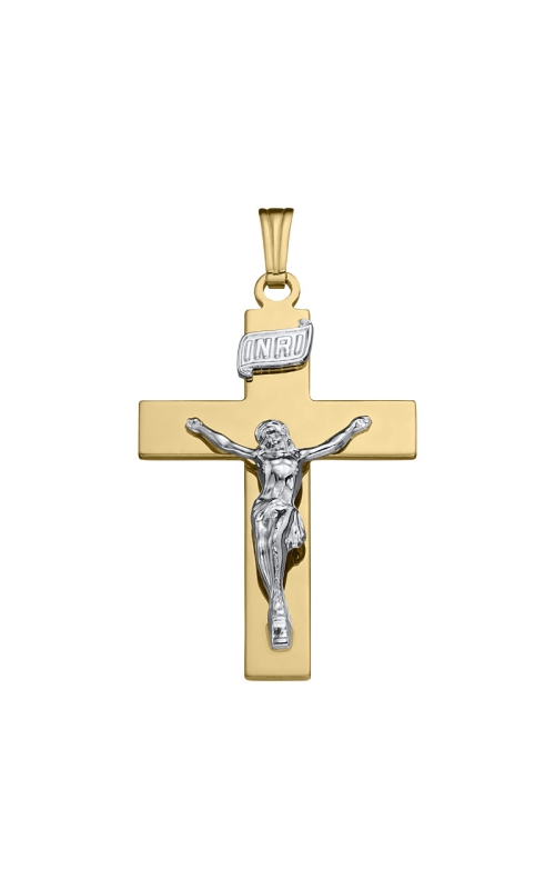 14K Yellow Gold and 14K White Gold Cross Necklace 001-431-00405