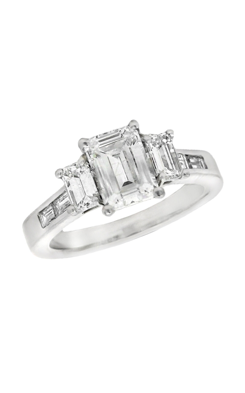 18K White Gold Three Stone Engagement Ring 001-140-00035