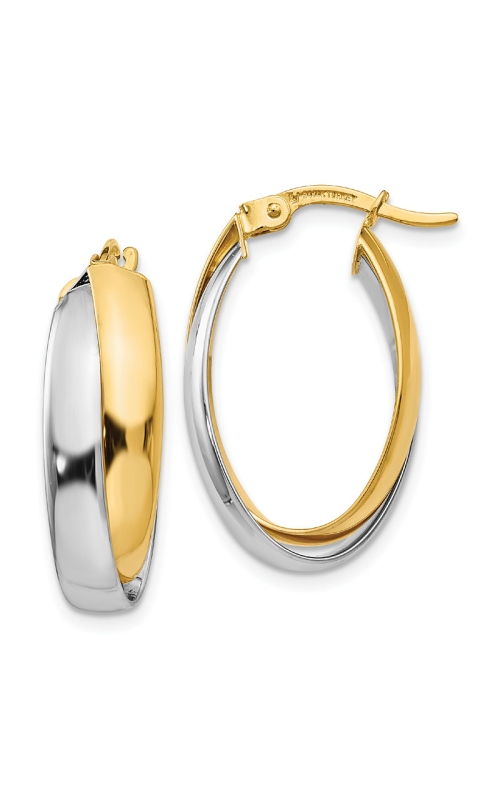 14K Yellow Gold and 14K White Gold Hoop Earring 001-425-01505
