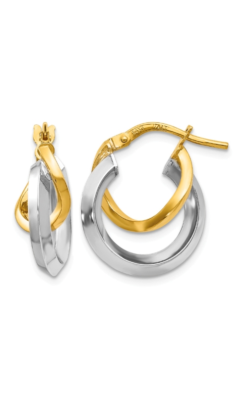 14K Yellow Gold and 14K White Gold Hoop Earring 001-425-01748
